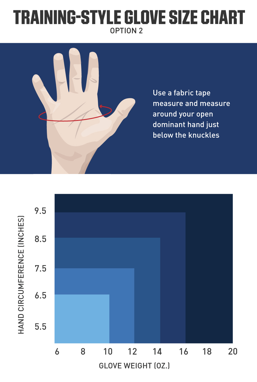 training style glove size chart 2