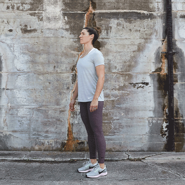 Female doing calf raises