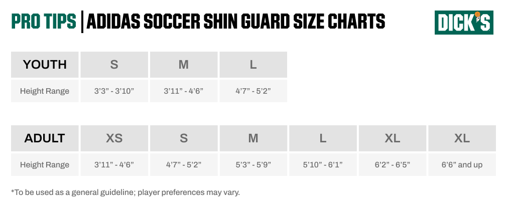 Adidas size chart