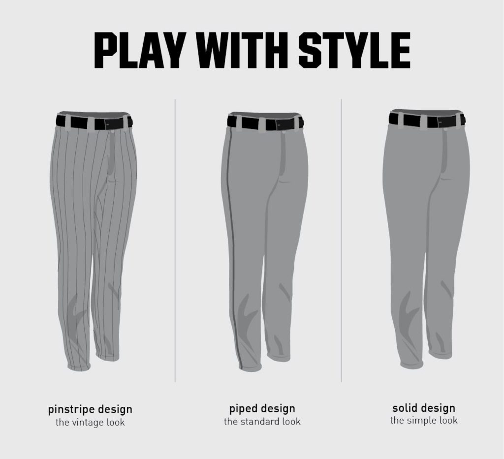 image featuring different types of softball pants