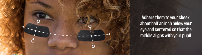 Eye black sticker placement instructions