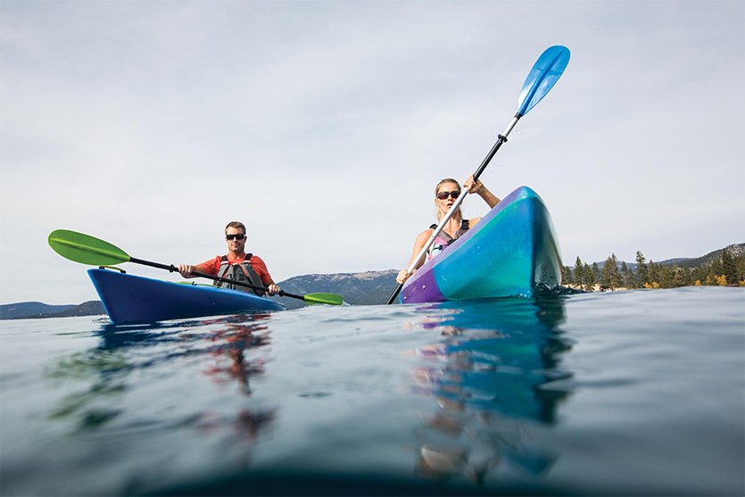 Kayaks on the water
