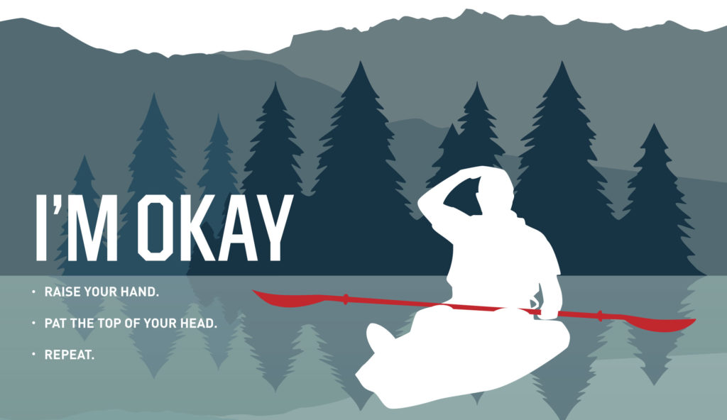 I'm Okay kayak paddle signal