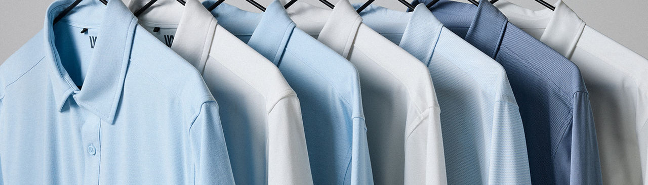 A collection of mens VRST Limitless shirts