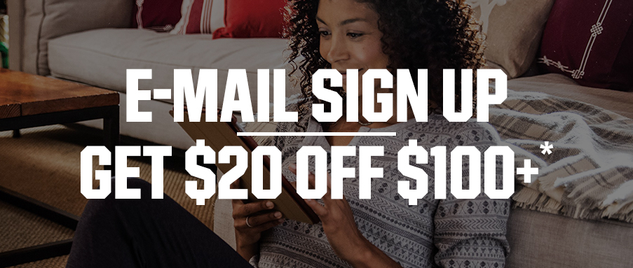Email sign up get $20 off $100