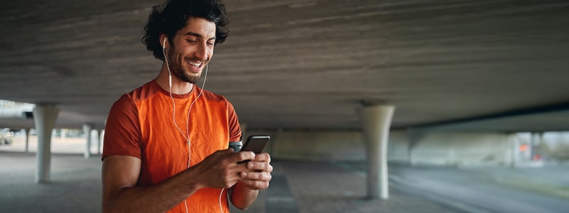 Man with phone in hand.