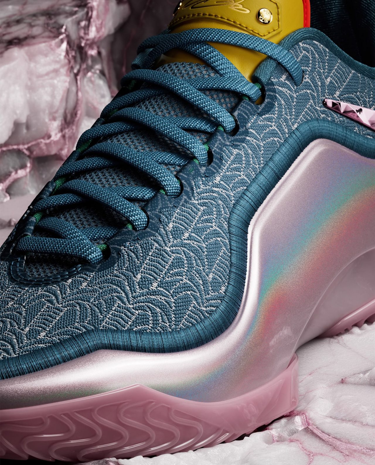 Close up detail of Lebron shoe.