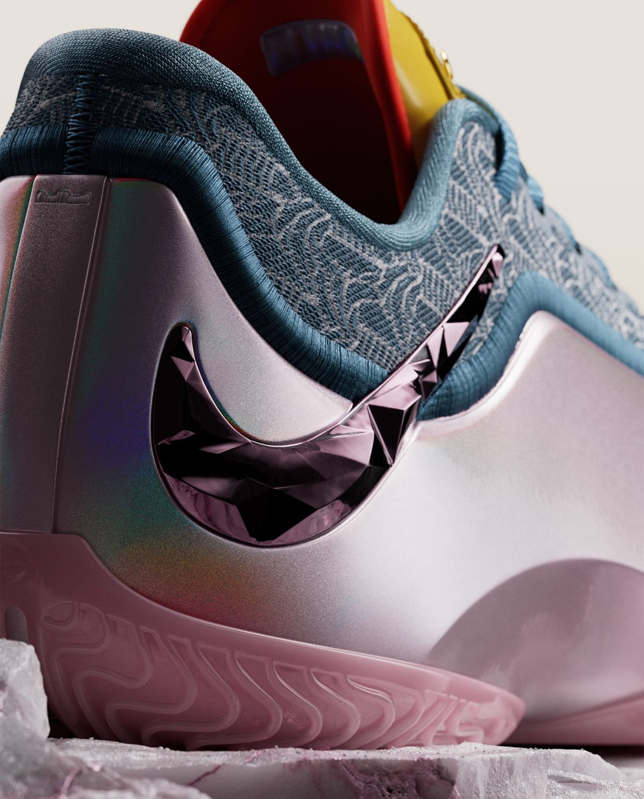 Close up detail of Lebron shoe.